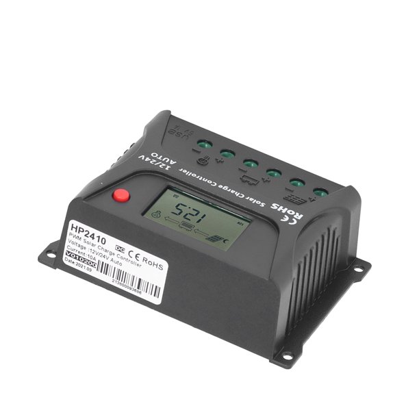 Regulador de panel solar protección contra sobrecarga 12 V/24 V Reconocimiento automático IP30 Controlador de carga solar impermeable para vehículos recreativos para yates para ANGGREK Otros