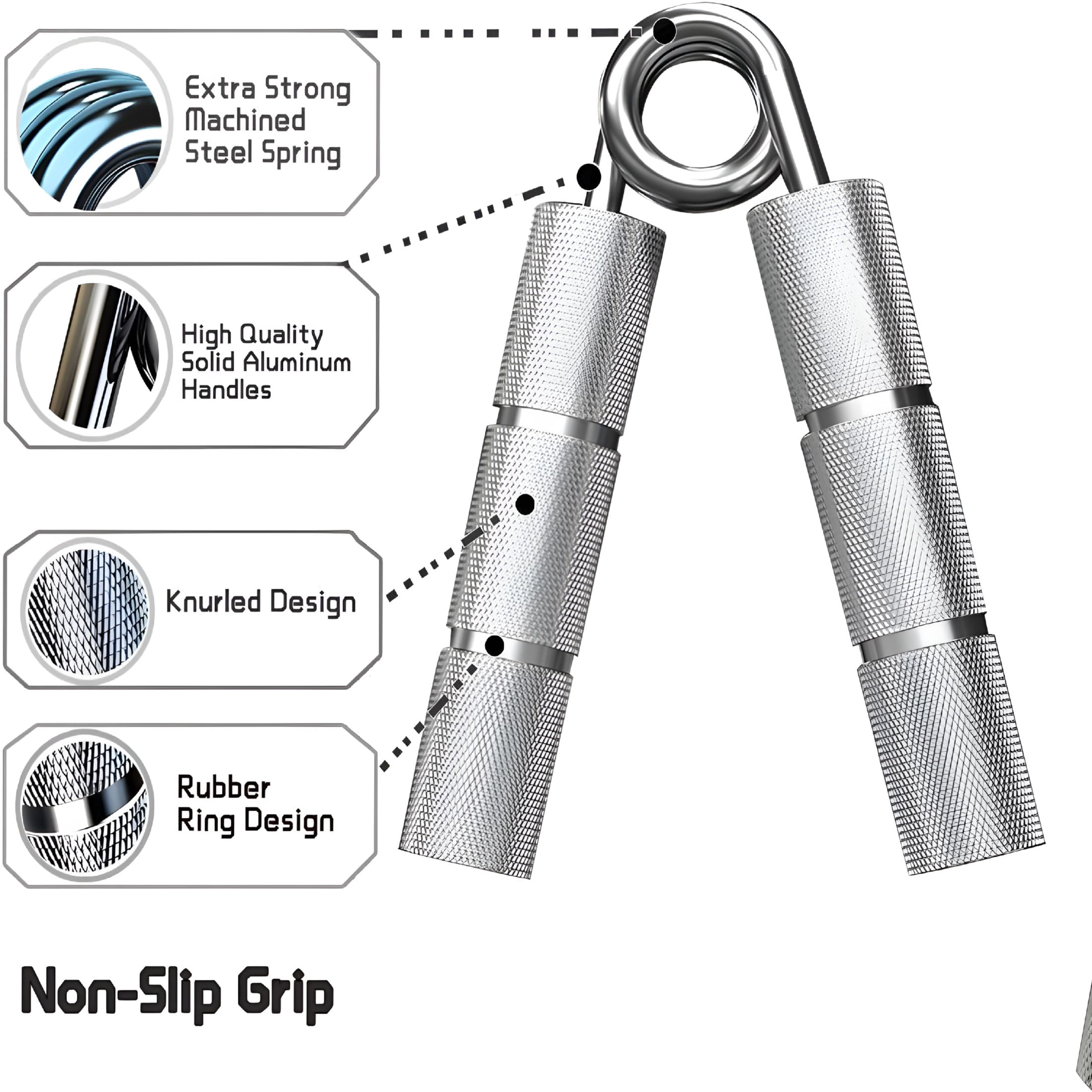 BESTSKY Metal Hand Grip Set,50Lb-400Lb No Slip Heavy-Duty Grip Strengthener,Wrist&Forearm Hand Exerciser,Home Gym,Hand Gripper Grip Strength Trainer