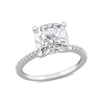 Everly Women's Created Moissanite and Diamond White Gold Engagement Ring