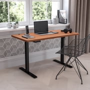 Flash Furniture Tanner Electric Height Adjustable Standing Desk - Table Top 48 Wide - 24 Deep (Mahogany)