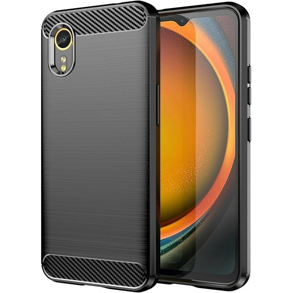 Wireless PROTECH Case Compatible with Samsung Galaxy XCover 7 Phone Model SM-G556B Shock Absorbing Flexible Carbon Fiber TPU Protective Case (Black)