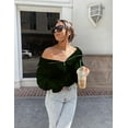 thumbnail image 7 of FreshPretty Women’s Casual Long Sleeve Half Zip Pullover Sweaters Solid V Neck Collar Ribbed Knitted Loose Slouchy Jumper Tops, 7 of 7