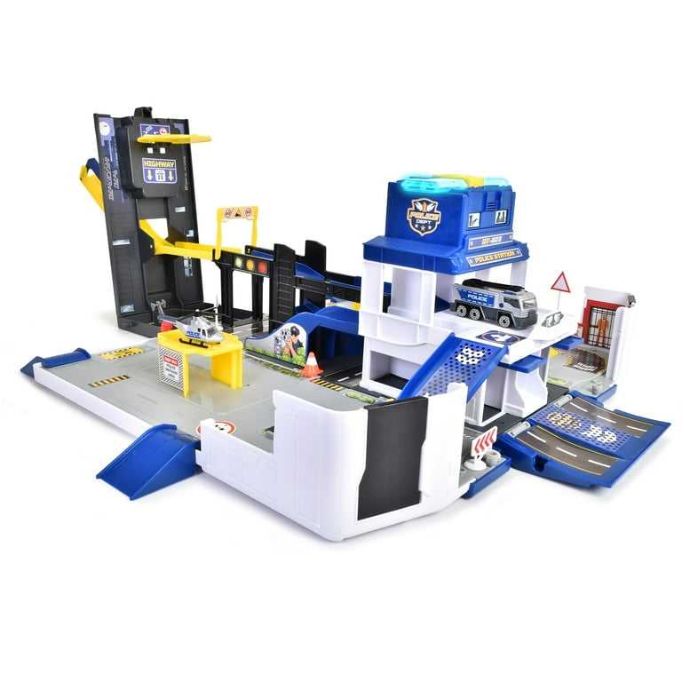 Dickie Toys: Folding Police Truck Playset - Lights & Sounds, Folds