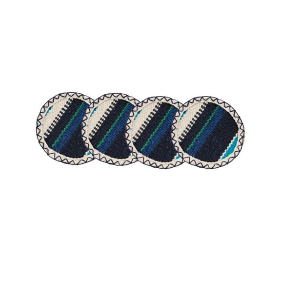 Thirstystone Set of 4 Blue Striped Woven Cotton Coasters