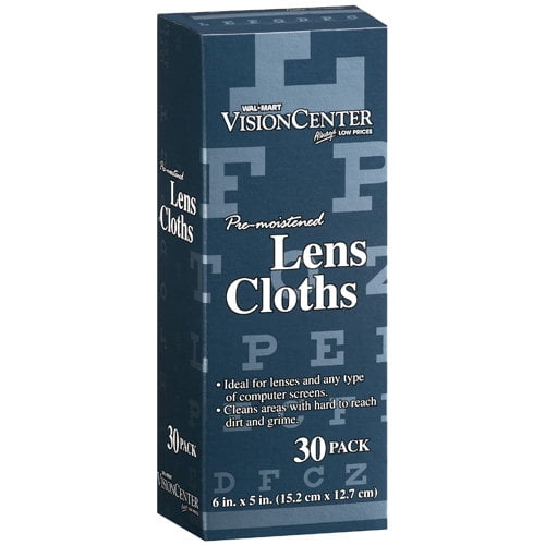 WalMart Vision Center PreMoistened Lens Cloths, 30ct