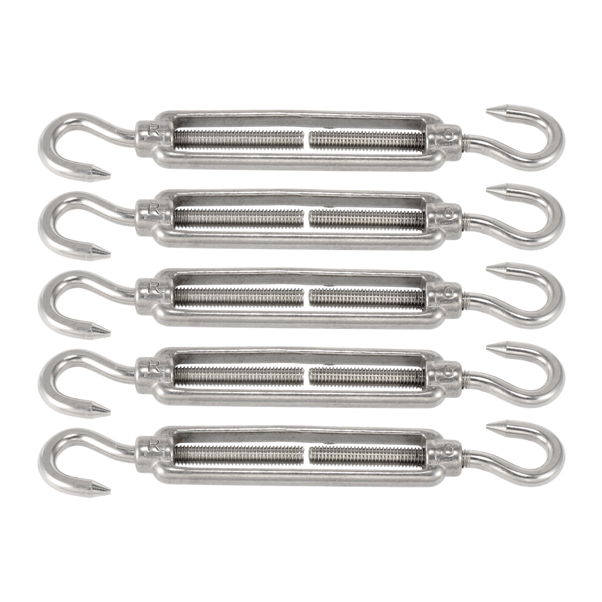 2/4x 6mm High Quality Stainless Steel Hook to Eye Straning Screw Turnbuckle 