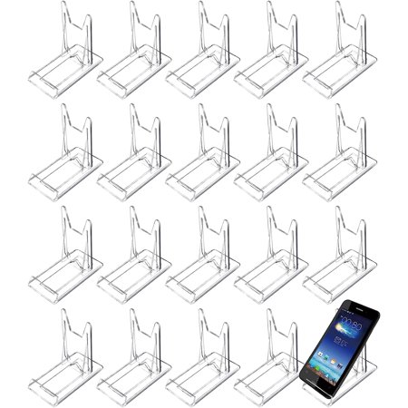 20 PCS Acrylic Plate Stand Clear Acrylic Adjustable Display Acrylic Display Easel Plate stands for Display Plate,Book,Picture,Phone,Card and home and Party Decorations
