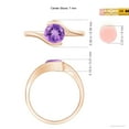 thumbnail image 4 of ANGARA Natural Semi Bezel-Set Solitaire Round 1.15 ct Amethyst Bypass Ring in 14K Rose Gold for Women (Size-7mm) | February Birthstone, Anniversary, Jewelry Gift for Women | Natural Amethyst Ring, 4 of 9