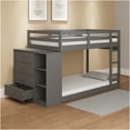 thumbnail image 3 of JERFIT Twin over Twin Bunk Bed with Storage Drawers, Gray Space-Saving Bunkbed Frame with 4 Drawers & 3 Shelves, 3 of 10