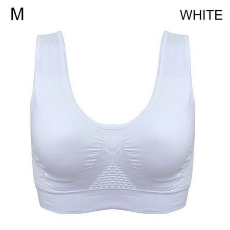 

Workout Women Wireless With Pad Yoga Sports Wear Sports Bra Push-Up Vest Shockproof Underwear WHITE M