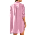 thumbnail image 7 of SOOMLON Dress Cover up for Women Plus Size Fringe Swimsuit Coverup Long Sleeve Shirt Dress Elegant Beach Party Swimwear, 7 of 7