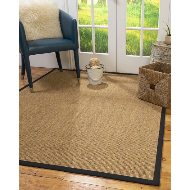 Natural Area Rugs Sorrento Custom Sisal Rug 9 X 12 Black Border Walmart Com Walmart Com
