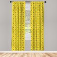 thumbnail image 3 of Ambesonne Abstract Curtains, Geometric Summer Colors, Pair of 28"x84", Yellow and Multicolor, 3 of 5