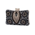 thumbnail image 2 of Elegant Rhinestone Evening Clutch for Women - Black Crystal Geometric Design with Gold Chain Strap for Wedding Party Prom, 2 of 13