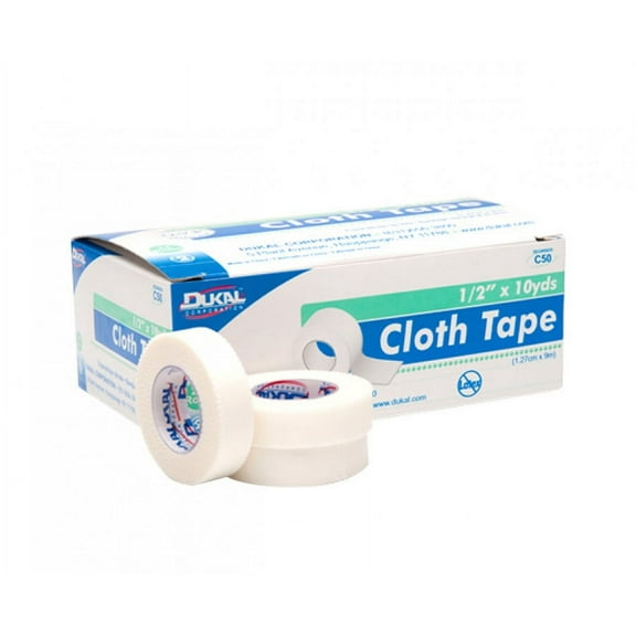 Dukal Surgical Cloth Tape - 1/2 inch x 10 yards, 24/Box