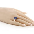 thumbnail image 3 of Gem Stone King 925 Sterling Silver Ring Oval Blue Lapis and Moissanite (4.38 Cttw, Size 8), 3 of 4