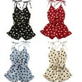 thumbnail image 1 of Cute Baby Girl Overalls Polka Dot Printing Bow Button Lotus Leaf Vacation Boho Clothing, 1 of 1