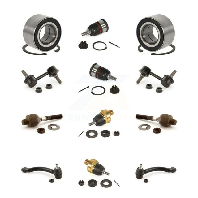 Transit Auto Front Wheel Bearing Suspension Upper Lower Ball Joint Outer Inner Tie Rod & Sway Bar Stabilizer Link Kit (12Pc) for Car 2004-2006 Acura TL - Left Right Side (Driver Passenger) K7T-108498