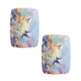 thumbnail image 2 of FOR U DESIGNS Hummingbird Daisy Print Stool Covers Rectangle 2 Pack Washable Pub Counter Bar Stool Covers Anti-Dust Vanity Chair Cover Bench Seat Protector with Elastic Band, 2 of 9