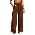 thumbnail image 3 of FAHUOMU Women's Business Casual Dress Pants Work Office Commuter Wear Formal Casual Bottoms Solid Color Elegant Versatile Tailored Fit Trousers with Pockets, 3 of 7