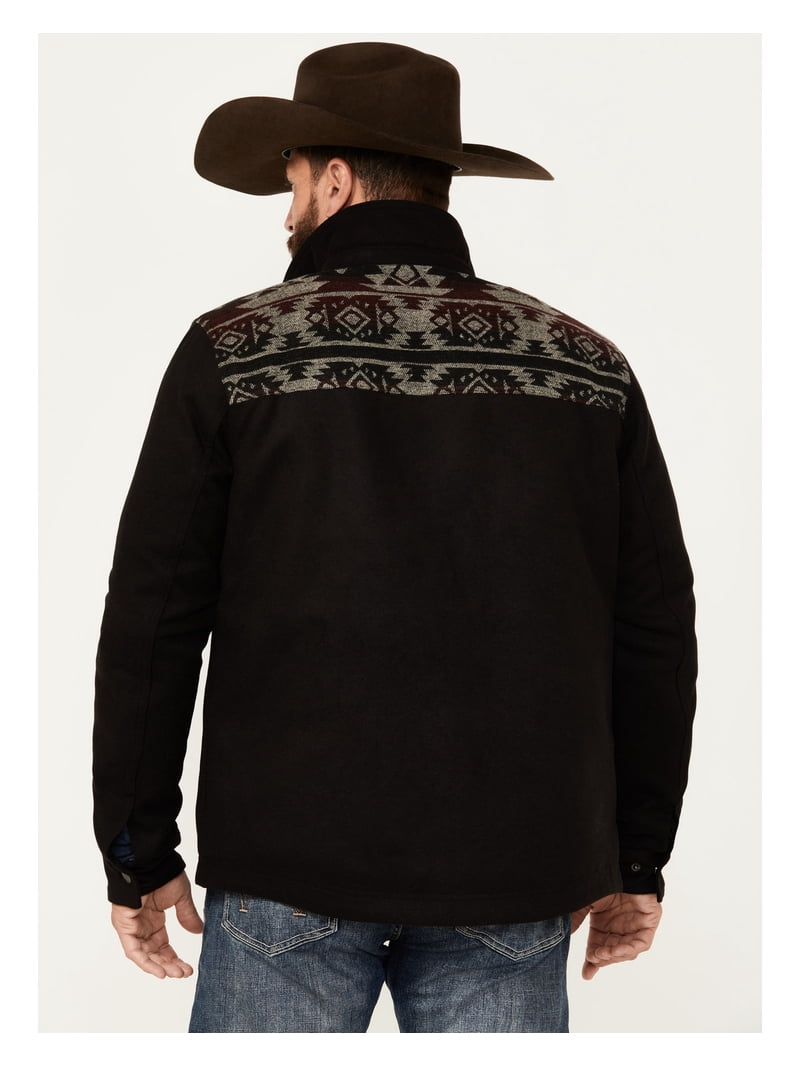 Moonshine Spirit Men's Southwestern Print Snap Trucker Jacket
