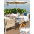 thumbnail image 4 of Blue Coastal Outdoor Tablecloth - 60x102 Inch Rectangle Dining Table Cover, Summer Beach Starfish Weeping Eucalyptus Waterproof Outdoor Table Cloth with Umbrella Hole & Zipper for Picnic/Patio/Party, 4 of 7