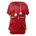 thumbnail image 3 of Cat Pouch Shirt Hoodie Fall Short Sleeve Kitten Puppy Holder Thin Hoodies Pet Carrier Sweatshirt for Women, 3 of 7