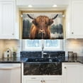thumbnail image 5 of GZHJMY Highland Cow Half Window Tier Curtains 36 Inch Blackout Thermal Insulating Kitchen Linen Tier Curtains for Kitchen,Bathroom,Cafe, 5 of 7