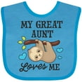 thumbnail image 3 of Inktastic My Great Aunt Loves Me with Sloth and Hearts Boys or Girls Baby Bib, 3 of 4