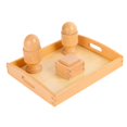 thumbnail image 1 of Ejercicio Montessori de ajuste de objetos 3D con bandeja, bola, huevo, taza y cubo con caja, juguetes infantiles Montessori, materiales para bebés pequeños, 1 of 5