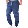 thumbnail image 2 of CFLVAEK Men's Big and Tall Sweatpants Casual Elastic Bottom Workout Pants Drawstring Elastic Waist Sweatpant Plain Baggy Pants with Pockets Navy XXXXL, 2 of 8