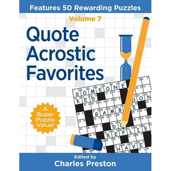 Puzzle Books for Fun Quote Acrostic Favorites: Features 50 Rewarding Puzzles, Book 7, (Paperback)