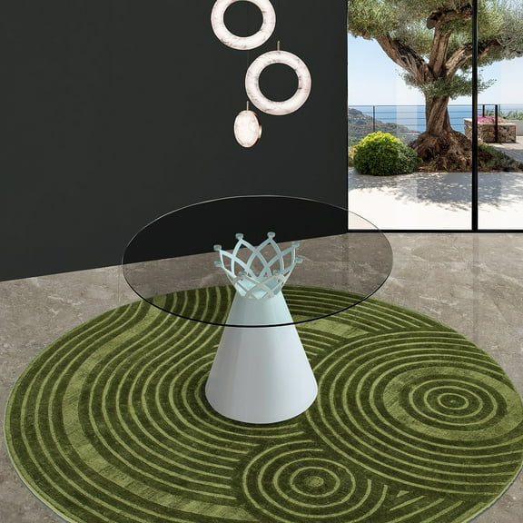 Davee Dining Table with White Color Base