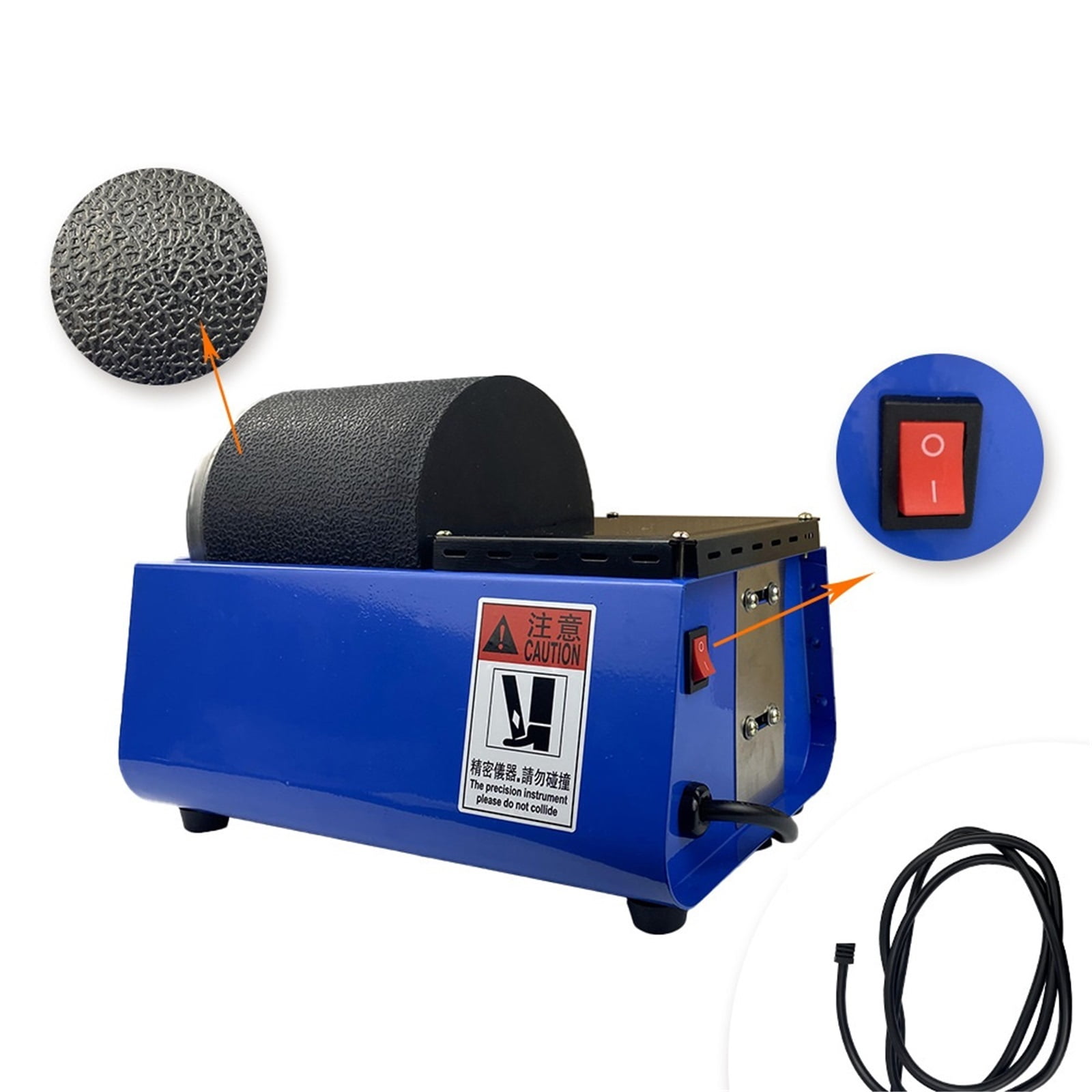 Benchtop Mini Drum Grinding Machine Rotary Barrel Tumbler Polisher For Jewelry, Rocks, And Small Items, 1.5kg Capacity