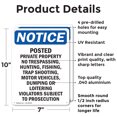 thumbnail image 2 of (2 Pack) Posted Private Property No Trespassing OSHA Notice Sign 7 Inch X 10 Inch Indoor / Outdoor Rust-Free Aluminum Metal Signs for Workplace, Workshop, and Construction Site, Made in, 2 of 8