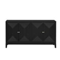 thumbnail image 3 of Fluted Sideboard Storage Cabinet, Large Coffee Bar Cabinet With 4 Doors And Adjustable Shelves, Modern Accent Console Table With Worktop For Living Room, 3 of 9