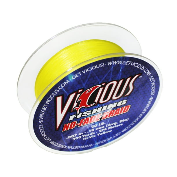 Vicious NBRY20 20 Lb. NoFade Braid Fishing Line 300 Yards .007" Dia