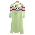 thumbnail image 6 of Pink Polka Dot And Stripe Pattern-1 Womens Summer Dress Tie Back A Line Flare Dress, 6 of 9