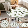 thumbnail image 5 of Round Rugs 6Ft, Green Olive Branches Round Area Rug Washable Indoor Throw Carpet, Spring Pastoral Leaves Botanical Soft Non Slip Circle Rug for Office Cabinet Home Decor Aesthetic, 5 of 8