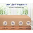 thumbnail image 4 of ROYALE LINENS 300 Thread Count 100% Long Staple Combed Cotton Fitted Sheet Queen - Super Soft Deep Pocket Bottom Sheet - Fitted Sheets Only - Elastic Sheets (Queen, Sand), 4 of 11