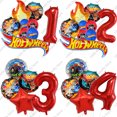 thumbnail image 2 of Globos con ruedas Hots Globos de látex para carreras de coches Decoraciones para fiestas de niños Globos con números de 32 pulgadas para tartas Dispo, 2 of 5
