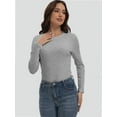 thumbnail image 6 of Womens Long Sleeve Stretch Crew neck T-Shirt Fitted Casual Basic Tops, 6 of 6