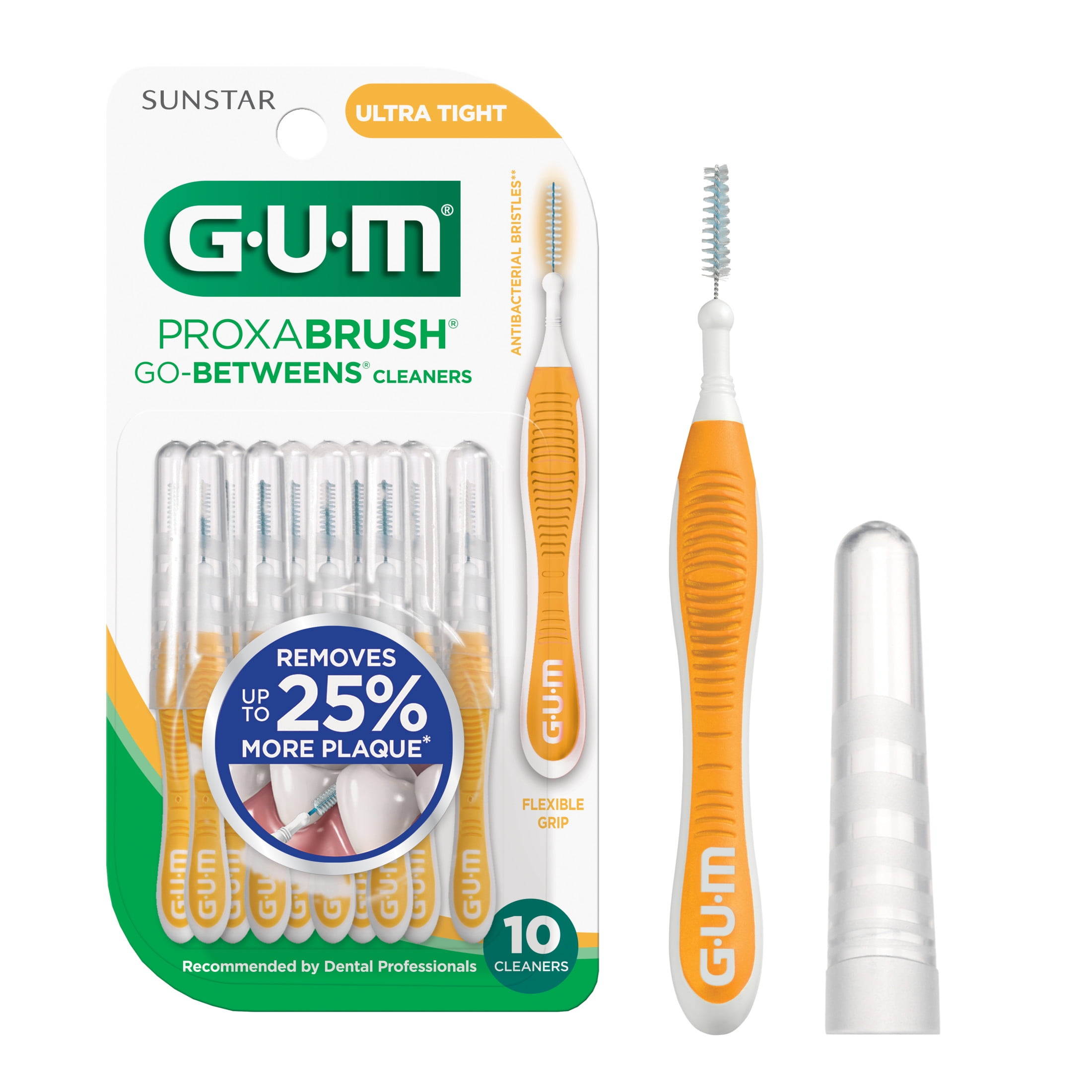 (2 pack) GUM Proxabrush Go-Betweens - Ultra Tight, Interdental Brushes, Soft Bristled Dental Picks, 10 Count