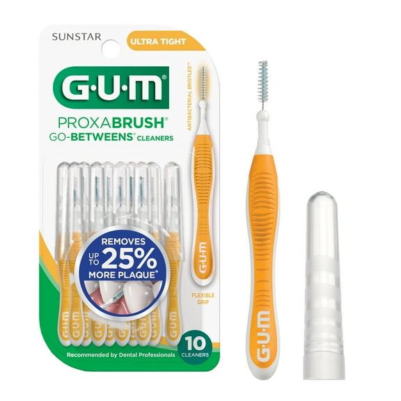 GUM Proxabrush Go-Betweens - Ultra Tight, Interdental Brushes, Soft Bristled Dental Picks, 10 Count