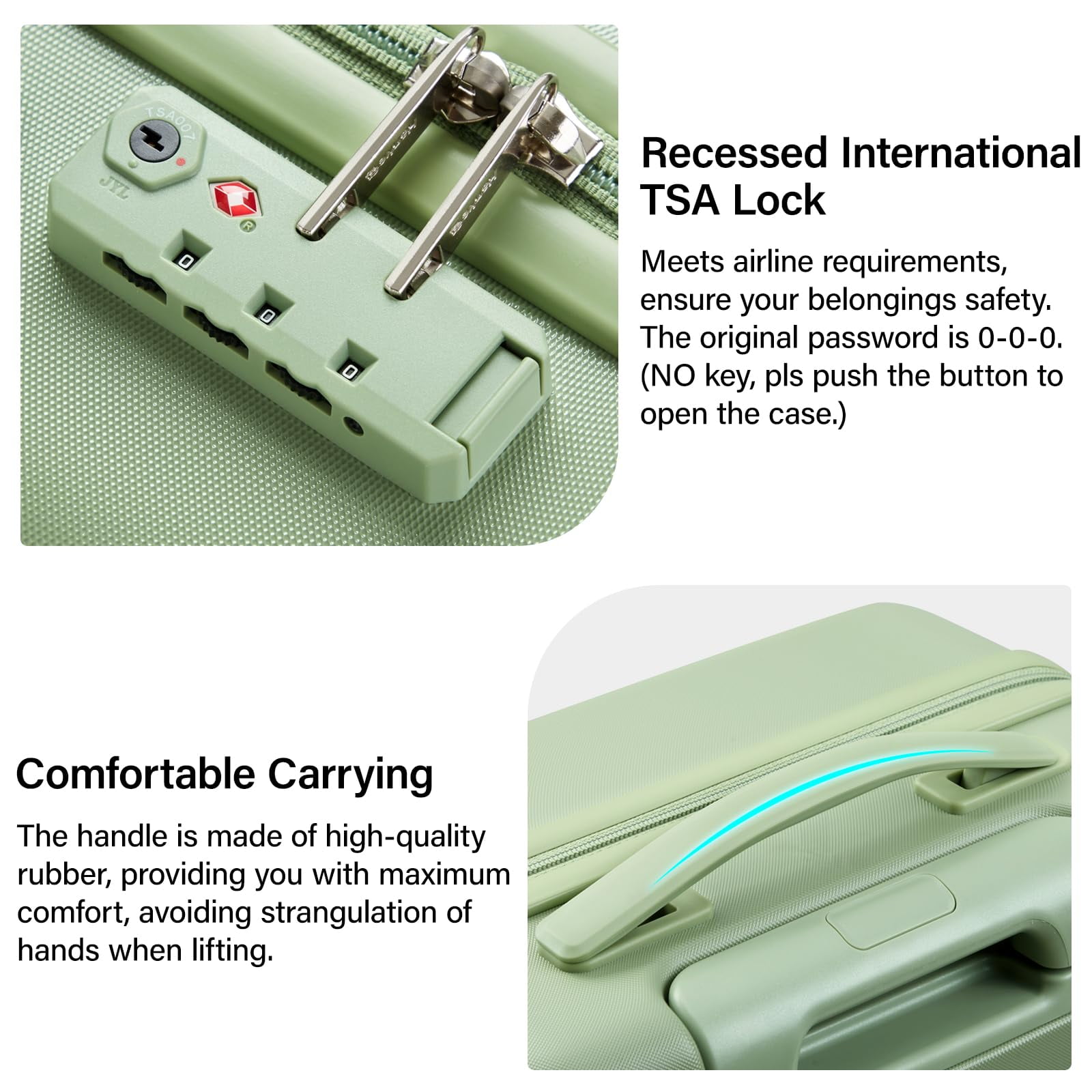 Hanke 28 Inch Luggage Large Suitcase With Spinner Wheels Tsa Luggage Suitcases Traveler's Choice Hard Case Luggage For Women & Men Rolling Checked Luggage(Bamboo Green)