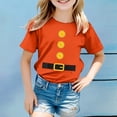 thumbnail image 2 of Chemises pour Filles, T-Shirt Imprimé Coloré Carnaval Col Rond Manches Courtes Hauts pour Filles Orange 8 Ans-9 Ans, 2 of 4