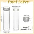 thumbnail image 2 of Clear Glass Bottles Bead Containers Screw Top Bead Storage Tubes with Aluminum Cap Column Silver 3x12cm Capacity: 80ml(2.71fl. oz) 16pcs, 2 of 8