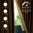 thumbnail image 4 of Lapalife Blackout Velvet Curtains, Moroccan Damask Pattern Rod Pocket Thermal Insulated Velvet Curtain Drapes for Living Room, 2 Panels, 52"x 84", Desert Gold, 4 of 9