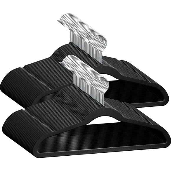 TechZoo 50 perchas de terciopelo premium para niños – Perchas antideslizantes para niños de 14 pulgadas – Perchas ultra delgadas para ahorrar espacio – Gancho giratorio de 360°, perchas fuertes y dura