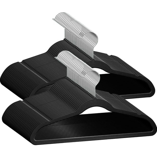 TechZoo 50 perchas de terciopelo premium para niños – Perchas antideslizantes para niños de 14 pulgadas – Perchas ultra delgadas para ahorrar espacio – Gancho giratorio de 360°, perchas fuertes y dura